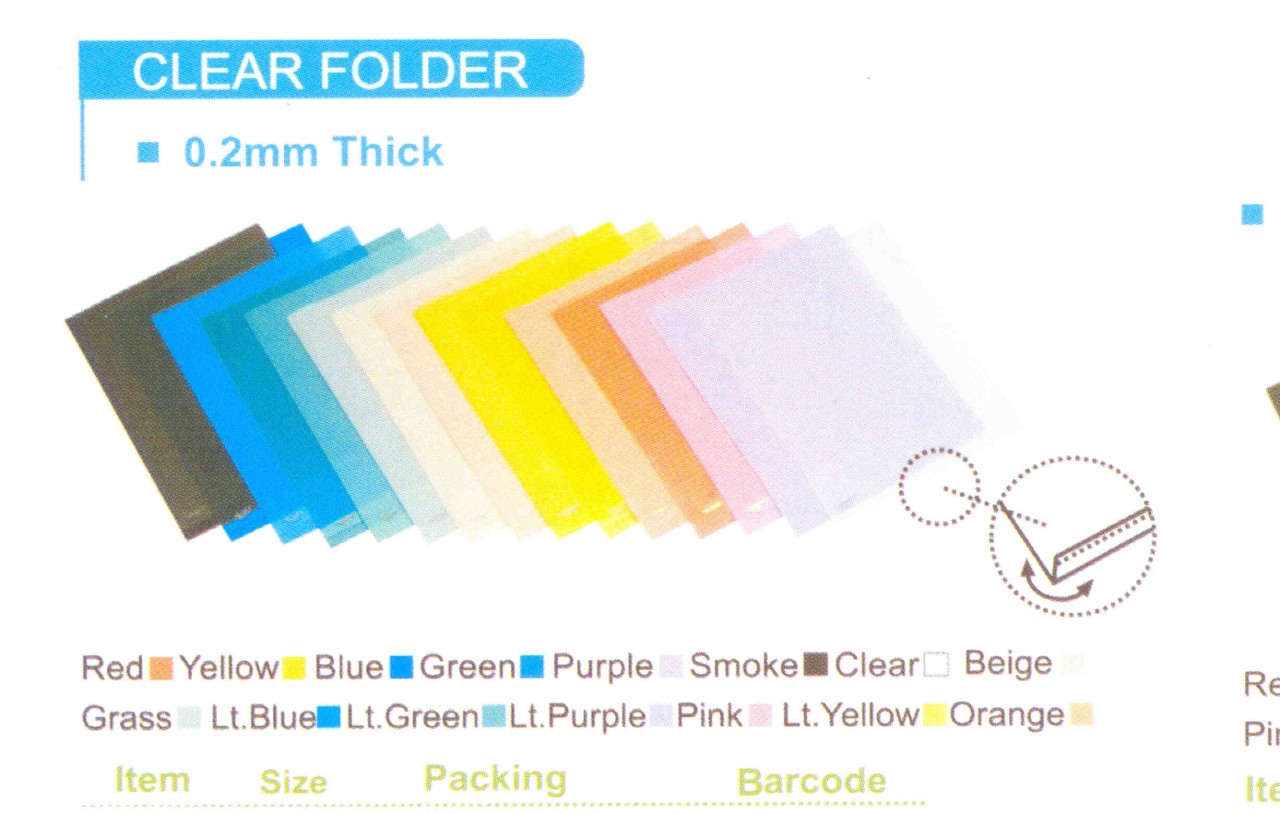 f4 plastic folder - clear