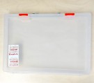 Transparent plastic portable file box (36.5 x 27 x 4.5cm)